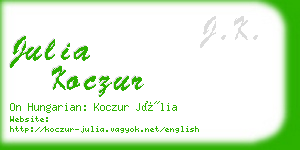 julia koczur business card